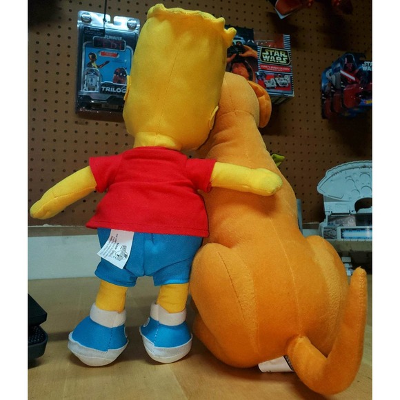 Universal Studios 2018 Simpsons 14" Plush Santa's Little Helper and Bart Simpson - Picture 2 of 7